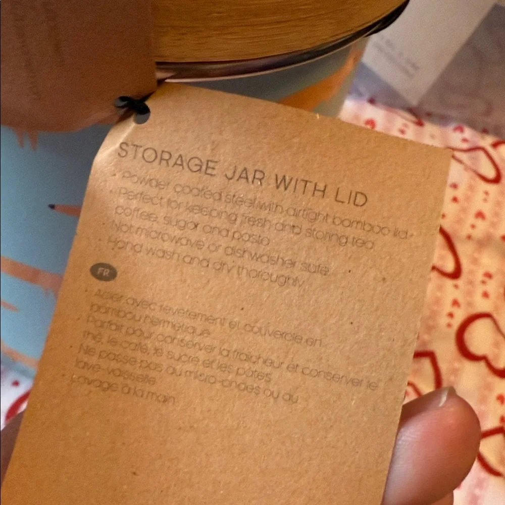 Matching Set- Canister & Glass Food Storage Jar with Bamboo Lids. So many uses!